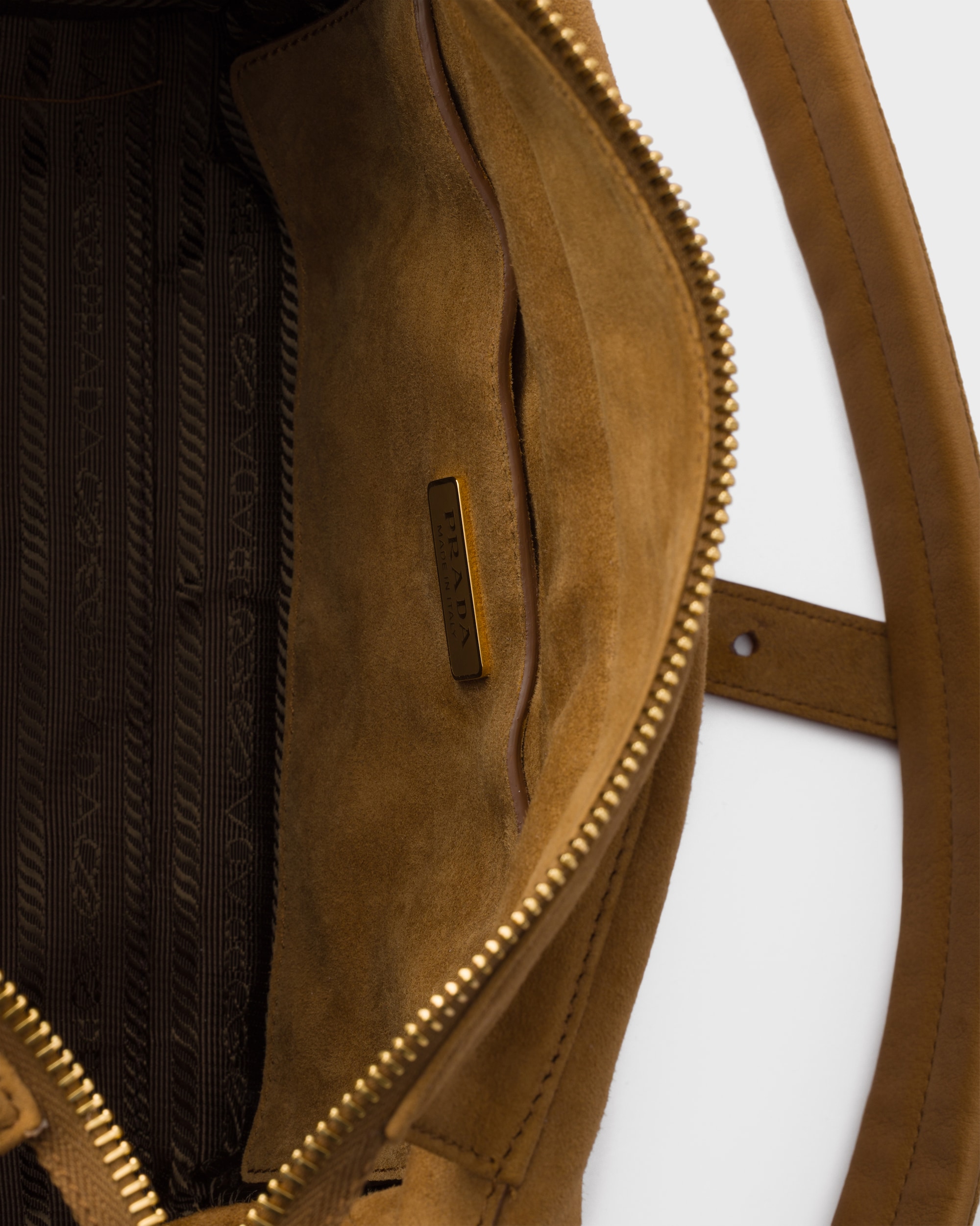 Prada Explore medium suede shoulder bag with flap - Image 4